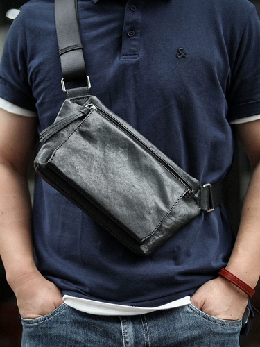 Оригинальная японская качественная нагрудная сумка, кожаная сумка на одно плечо для отдыха, рюкзак, из натуральной кожи