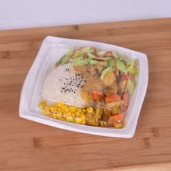 Thickened Dicos Rice Bowl Plate, Disposable Fast Food Box, Curry Chicken Steak Rice, Cold Noodles, Take-Out Square Box with Lid