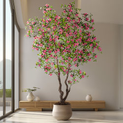 Large Artificial Green Plants for Indoor Decoration, High-End Artificial Flower Trees, Island Spring Flowers, Bionic Plants, Landscaping Potted Ornaments