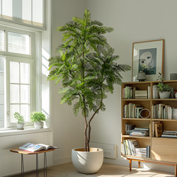 Large Jacaranda Artificial Green Plant Floor-Standing Fake Tree Indoor Living Room Decoration Ornament Bionic Plant Landscape Potted Plant