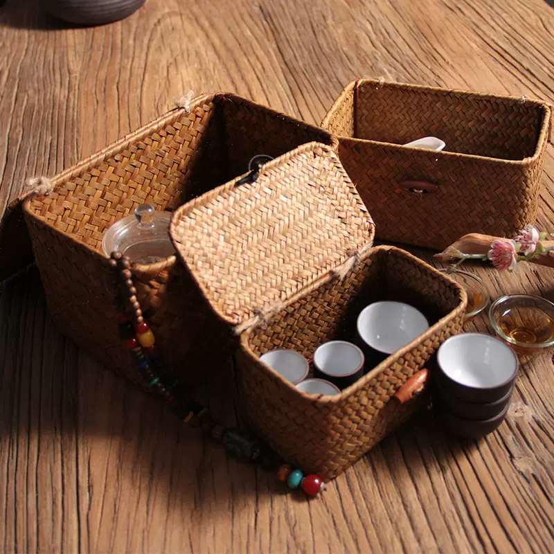 茶道竹編茶具收納盒茶器收納箱戶外防塵可攜式茶具盒茶具手提箱家用-Taobao