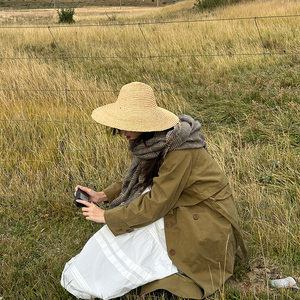 
July Isar French retro British style loose windbreaker slim and lazy autumn coat