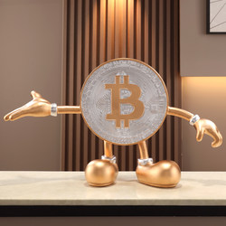 Bitcoin-Shaped Creative Ornaments for Home Living Room, Tv Cabinet, Entrance Hall, Wine Cabinet Decorations, Opening Ceremony, Housewarming Gifts