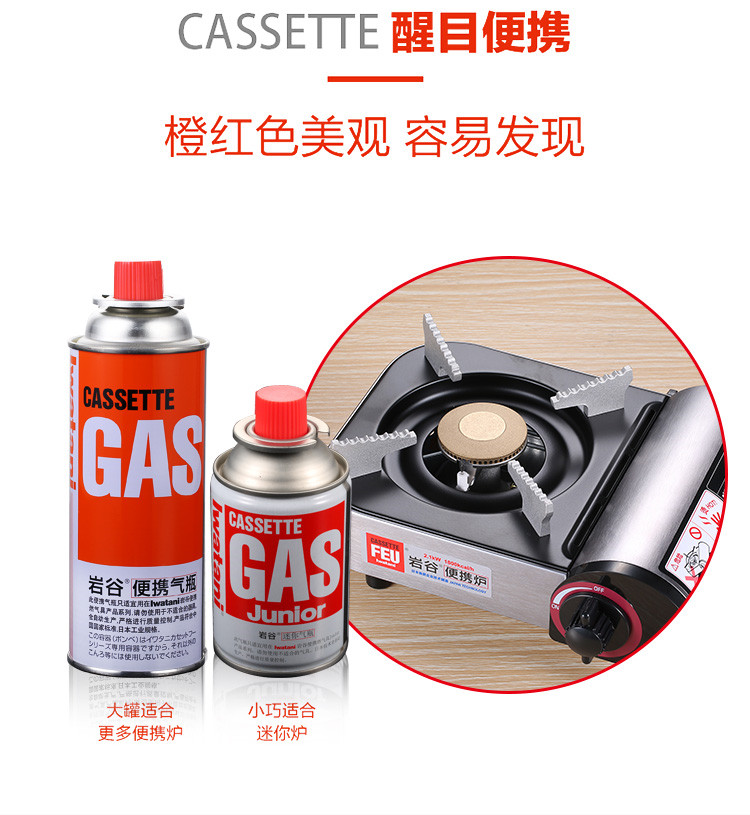 Iwatani 120g Portable Butane Gas Cylinder - Outdoor Stove Fuel