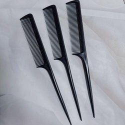 Black Tail Comb for Home Use, Heat-Resistant Hair Styling Comb, Plastic Fine-Tooth Comb for Hair Styling, Ponytail Comb