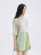 OBEG Ou Biqian Little Litto -collar Calmers Striped Shirt Female Summer Air Conditioning Room Thin Shirts 10462095

