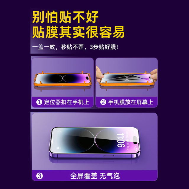 Suitable for Apple 15/15plus tempered film iPhone14pro anti-peep film ...