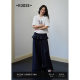 Wide color blue retro imitation denim loose wide-leg casual pants for women 2025 spring and summer new straight trousers
