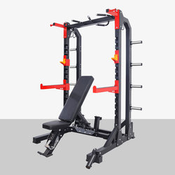 Professional Gym Equipment: Hummer-Style Squat and Bench Press Rack, Commercial Integrated Free Weight Barbell Rack, Multifunctional for Home Use