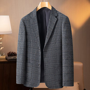 
2026 Spring and Autumn New Middle-aged and Elderly Men's Business Casual Suit Single-piece Top Thin Loose Suit Jacket
