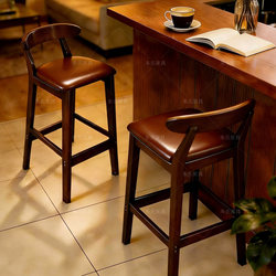 Solid Wood High-Legged Bar Stools, Simple Home-Use High Chairs, Commercial Dining Chairs, Cashier Dining Table Chairs