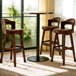 Solid Wood High-Legged Bar Stools, Simple Home-Use High Chairs, Commercial Dining Chairs, Cashier Dining Table Chairs