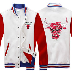 Sweatshirt Cardigan Baseball Jacket for Primary and Secondary School Students, Trendy Style for Teenagers, Chicago Bulls Raglan Red Number 23 Clothing for Couples