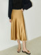 Glitter skirt LILY2025 summer new women's acetic acid blend temperament draped and slim A-line high-waist skirt