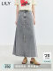 LILY summer new retro washing denim A-shaped simple skirt mid-length
