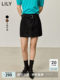 LILY winter new retro velvet mid-low waist anti-exposure micro A skirt
