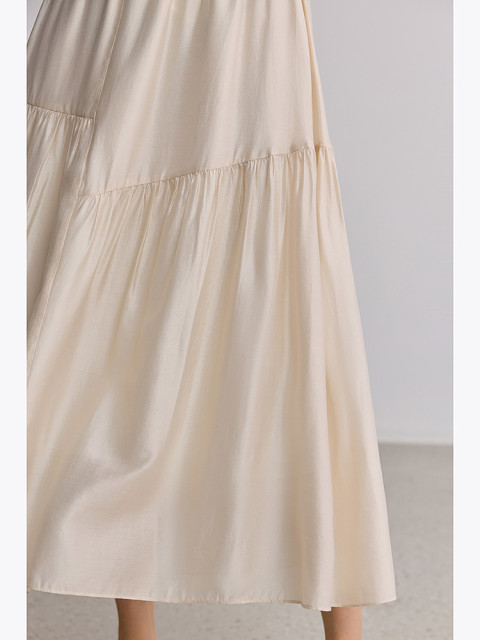 LILY2025 summer new women's clothing modal blend simple draping loose casual and versatile A-line skirt skirt
