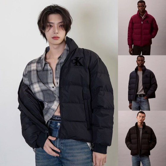 
The CK of CK underwear! Authentic CK Jeans Korean version 25 winter men's casual stand-up collar simple duck down down jacket
