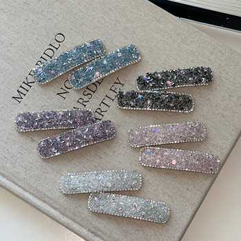 
New Korean style super flash crystal ice-transparent square hair clip