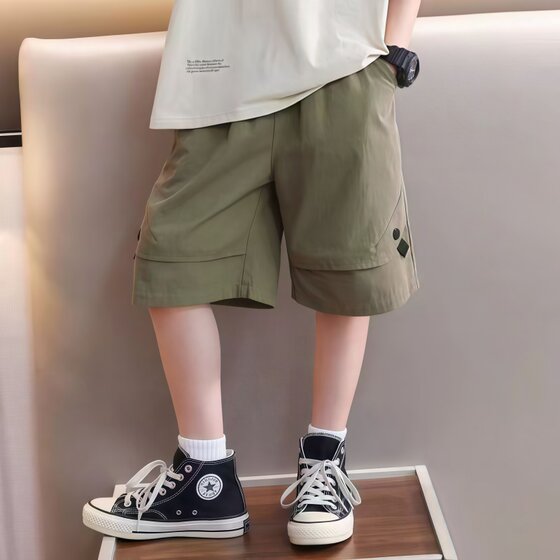 
Boys' quick-drying pants 2026 summer new children's thin overalls shorts medium and large children's sports versatile five-point pants trend