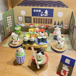 Japanese-Style Cat Sushi DIY Food Toy Table Cute Small Ornaments Japanese Restaurant Decoration Mini Resin Small Ornaments