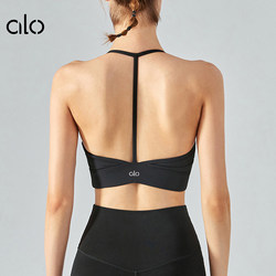 Aloide Yoga Wear Outerwear Semi-Fixed Cup Tennis Training Fitness Bra Color-Block Racerback Sports Tank Top for Women