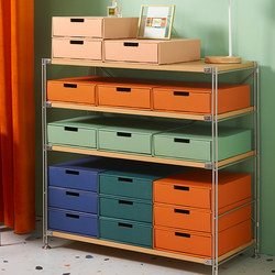 Kraft Paper Multi-Layer Storage Box Office Desk Drawer-Type Receipt Organizer Storage Box A4 Stationery Paper Folder