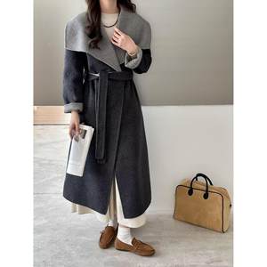 
2025 new Korean double-sided cashmere coat for women's mid-length loose wool wool jacket autumn and winter high-end