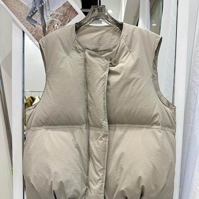 Korean version of Dongdaemen simple down vest for women short 2024 new versatile fashionable vest jacket 90 white duck velvet