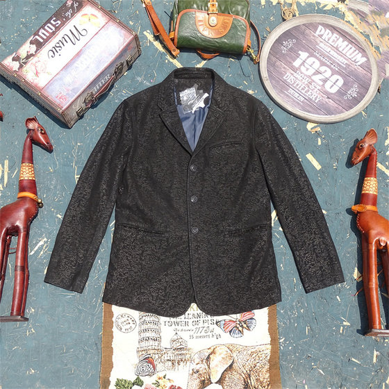 Light and soft! Imported closed velvet goatskin leather leather clothes men's suit suit casual light light laser engraving
