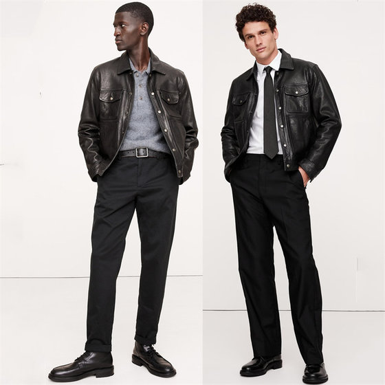 
The United States exports are surplus! Italian vegetable tanned sheepskin genuine leather jacket for men's American truck driver's work clothes denim style