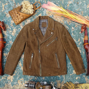 Only 12 pieces! Special -grade imported soft scrub leather leather leather leather coat men's motorcycles soft, glutinous, comfortable matte calf