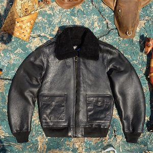 
Australian sheepskin-in-one leather leather jacket men's A2 jacket flight suit version warm loose and comfortable