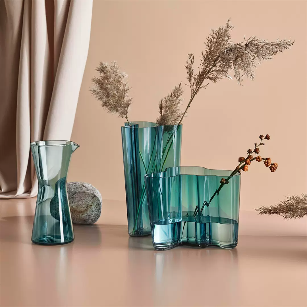 芬兰Iittala Aalto Vase湖泊花瓶台面玻璃花器北欧风轻奢极简家居-Taobao