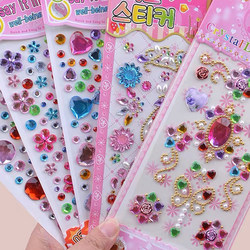 Gem Stickers for Kidsren 3D Stereo Crystal Face Decoration Makeup Stage Handmade Stickers for Girls Diamond Stickers