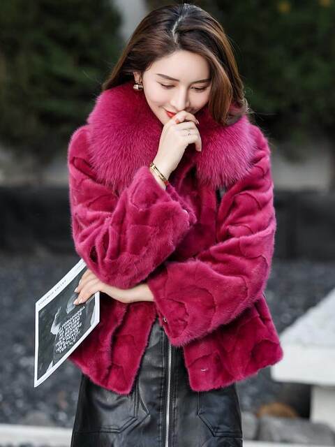 2025 new commuter versatile mink fur coat for women mink fur short fur collar jacket