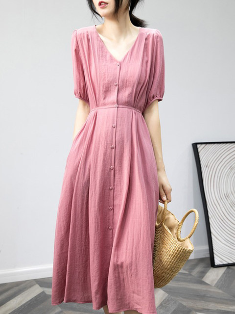 French-style soft wind patchwork knit dress 2023 new long-sleeved skirt ruffled skirt main image 1