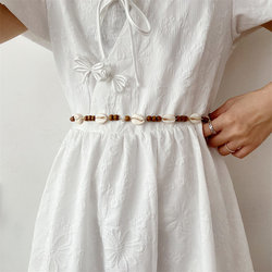 Korean Style Ethnic Off-White Hemp Rope Belt for Women, Woven to Match Dresses, Suits, Sweaters, Waist Cincher, Women's Decorative Casual Accessory