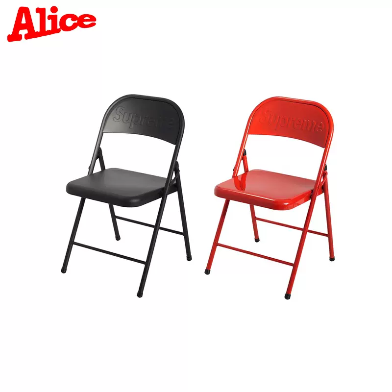 正品特价】Supreme Metal Folding Chair 金属折叠椅靠背椅子-Taobao