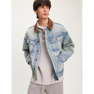 
UNICA HOMME/Retro Storm Knight Denim Jacket Men's Trendy Brand Workwear