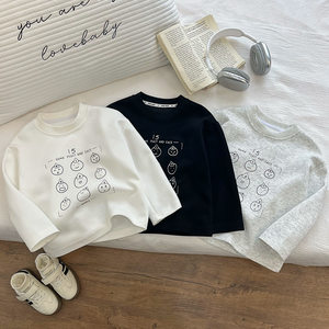 
Children's long-sleeved T-shirt spring and autumn Korean version new style boys' cartoon print casual fashion round neck bottoming shirt