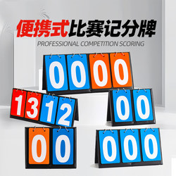 Flip-page scoreboard for basketball and billiards games