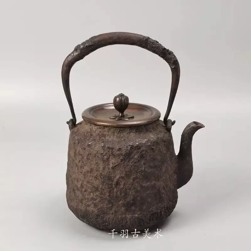 日本進口龍文堂鐵壺明治時期鑄鐵茶壺安之介造饕餮紋鐵壺千羽工坊鐵壺收藏品