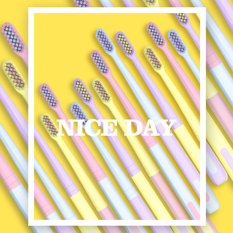 가는 부드러운 강모 칫솔 가정용 성인 여성 가는 강모 성인 여자 학생 가족 조합 세트 세척 칫솔 -