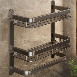 Space Aluminum Bathroom Shelf, No-Drill Wall-Mounted Toilet Rack, Washroom Sink Storage Rack, Bathroom Wall-Mounted Organizer