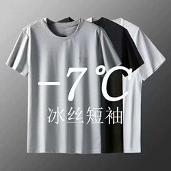 Short-Sleeved T-Shirt for Men 2023 Summer New Style Ice Silk Quick-Drying Training Shirt Fitness Sports Casual Top for Men