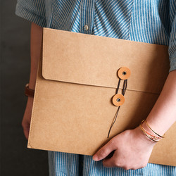 Retro Waterproof, Wear-Resistant and Durable Conference Cultural and Creative Supplies Washable Kraft Paper Document Bag Thickeneded Classy A4 Document Bag