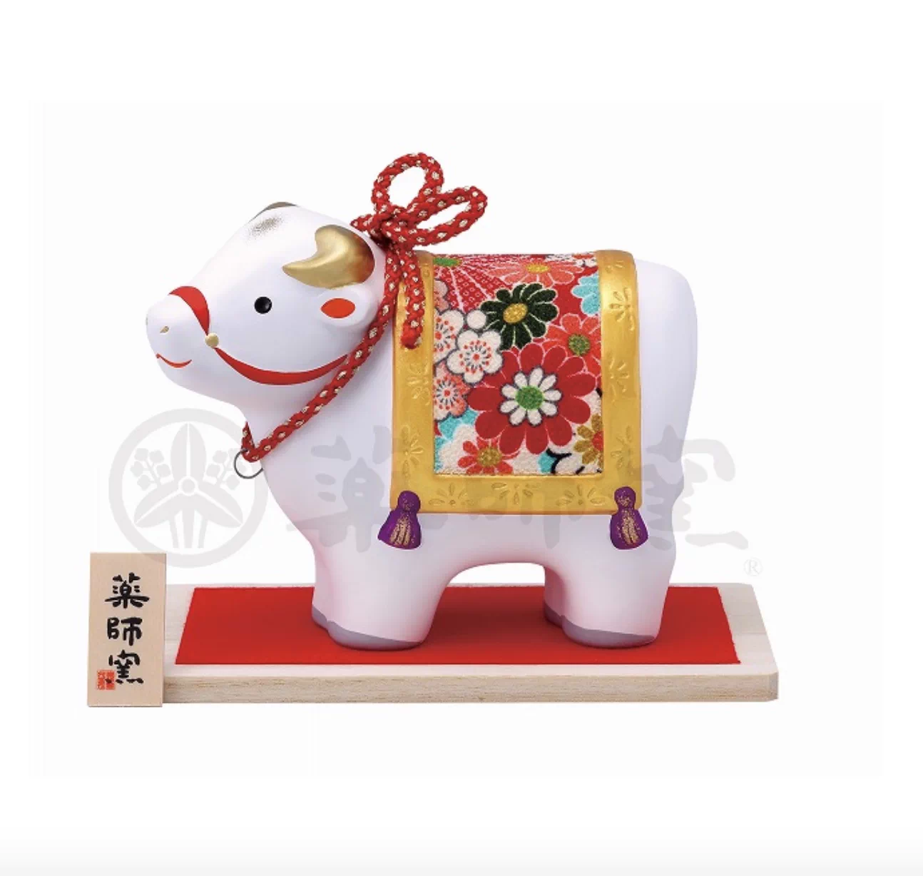 牛運当頭 日本药师窑正品招福五色彩锦丑年摆件