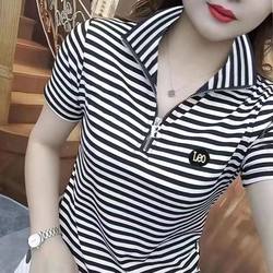 Clearance Sale~ Foreign Trade Summer Women's T-Shirt Short Sleeve Fashionable Trendy Mom Polo Shirt with a Youthful and Elegant Look