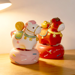 Jingdezhen Ceramic Rotating Ornament Cartoon Zodiac Horse Office Home Desktop Decoration Creative Birthday Gift